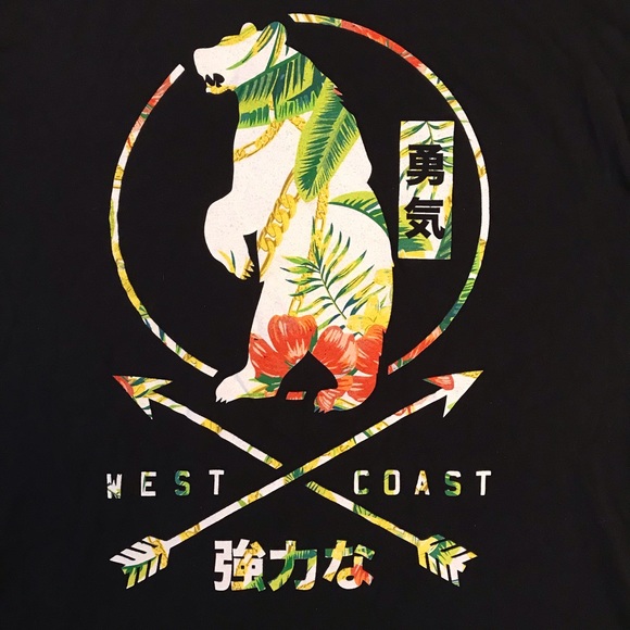 Rebel Society West Coast California Graphic T-Shirt Adult Size XL Mens Art Tee - Picture 2 of 7